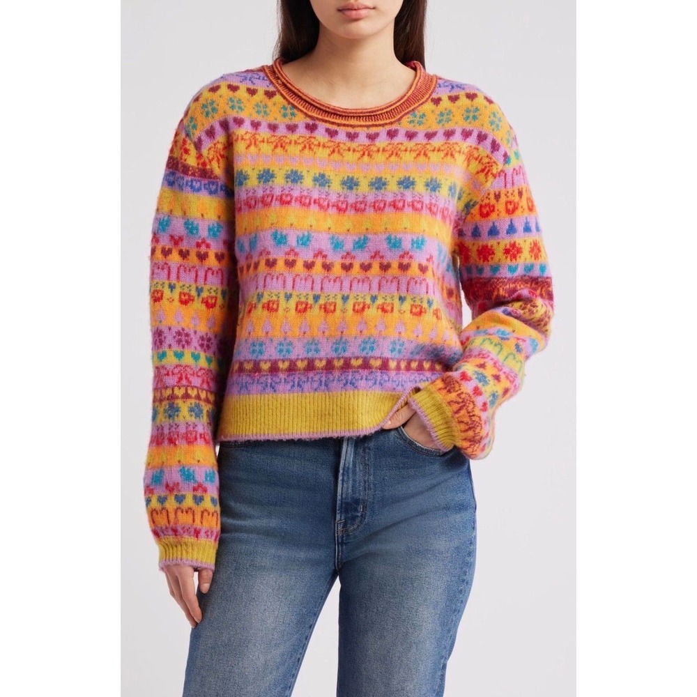 Free People, Favorite Things Sweater, Bright Confetti Combo, M, NWT, $168.00 - Picture 1 of 6